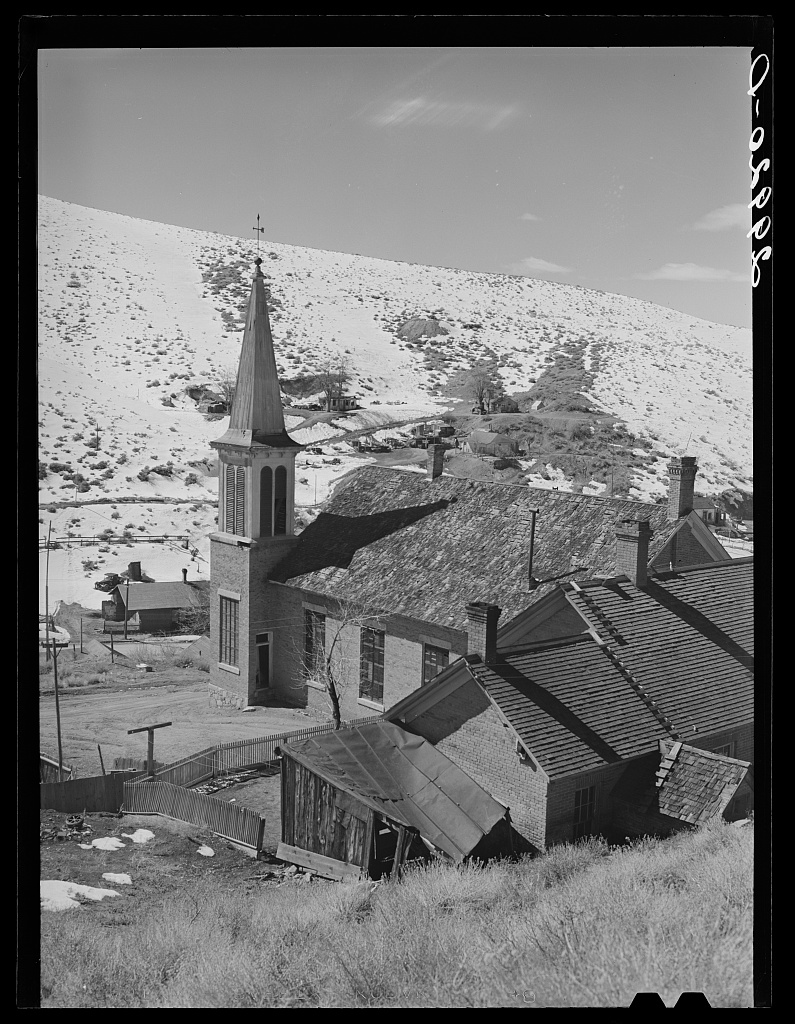 a church standing in an abandoned mining town, austin, nevada — photographed the winter after the last service